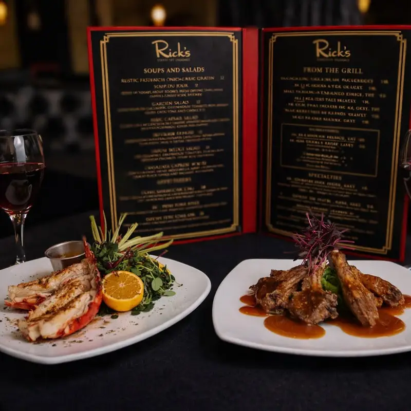 Menu at Rick’s Steakhouse & Lounge